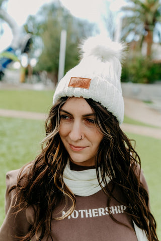 Steamer Beanie & Scarf Set - Cream