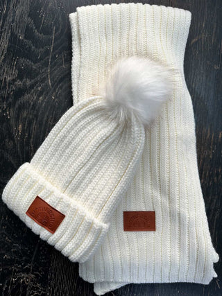 Steamer Beanie & Scarf Set - Cream